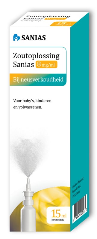 Zoutoplossing neusspray 8 mg/ ml 15 ml Sanias