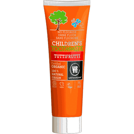 Tandpasta kind tuttifrutti 75 ml Urtekram