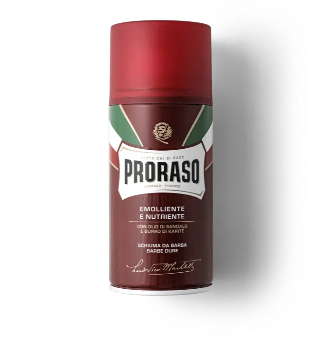 Scheerschuim met Sandelwood & Shea Olie 300 ml (Rood) Proraso