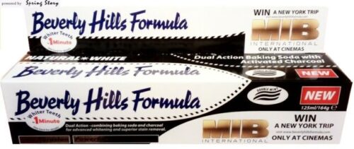 Natural white dual action baking soda & activated charcoal tandpasta 125ml Beverly Hills