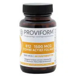 Vitamine B12 1500 mcg combi actief folaat 60 zuigtabletten Proviform