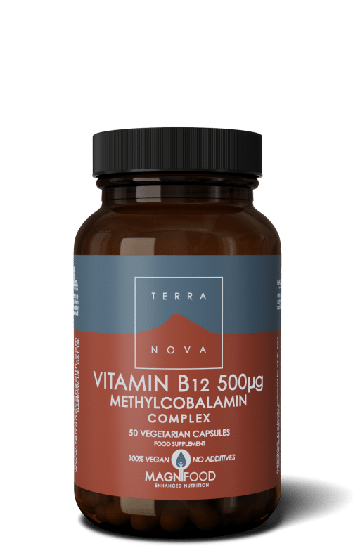 Vitamine B12 500 mcg complex 50 vegi-capsules Terranova