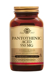 Vitamine B5 Pantothenic acid 550mg 50 vegicapsules Solgar