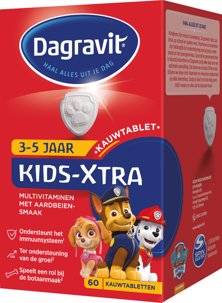 Multi kids aardbei 3-5 jaar 120 kauwtabletten Dagravit