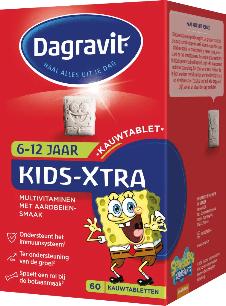 Multi kids aardbei 6-12 jaar 120 kauwtabletten Dagravit