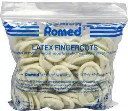 Vingercondooms latex gepoederd Large 100 stuks Romed