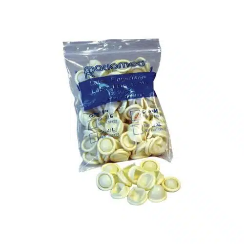 Vingercondooms latex ongepoederd Small maat 2 100st Ratiomed