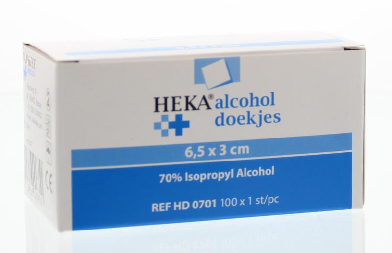 Alcoholdoekjes 6.5 x 3cm 100st Heka
