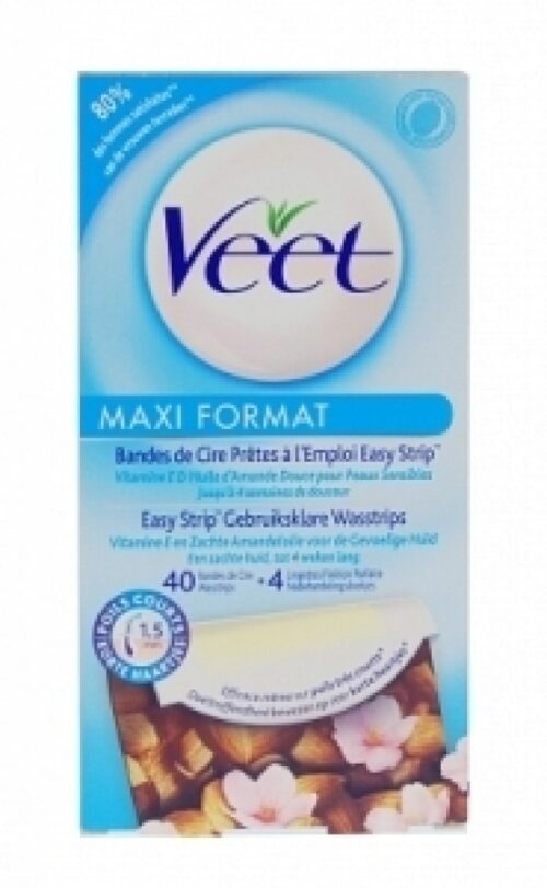 Wasstrips gevoelige huid maxi 40st Veet