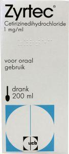 Zyrtec stroop 1 mg/ml 200 ml