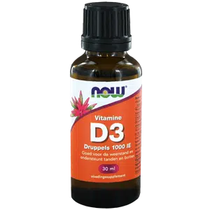 Vitamine D3 druppels 1000IE 30 ml NOW