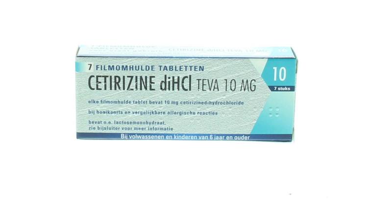 Cetirizine 10 mg DiHCI 7 tabletten Teva