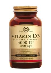 Vitamin D-3 4000 IU 60 plantaardige capsules Solgar