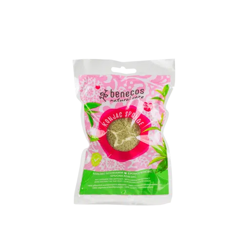 Konjac spons green tea 1 stuk Benecos