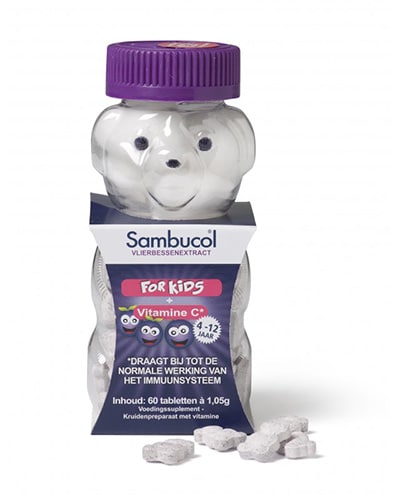Sambucol kids + vit C 60 kauwtabletten TS
