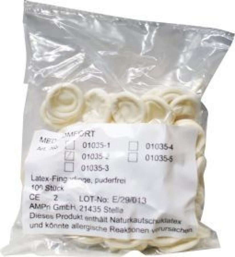 Vingercondooms latex gepoederd X Large 100st Ratiomed*