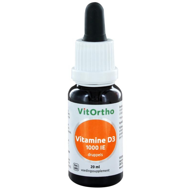 Vitamine D3 1000IE druppels 20 ml Vitortho