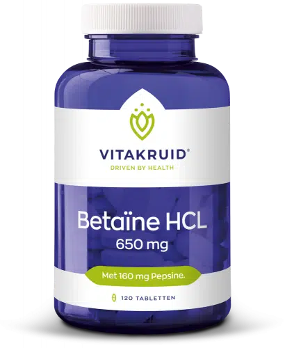 Betaine HCL 650 mg & pepsine 160 mg 120 tabletten Vitakruid
