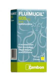 Fluimucil acetylcysteine 600 mg 6 bruistabletten