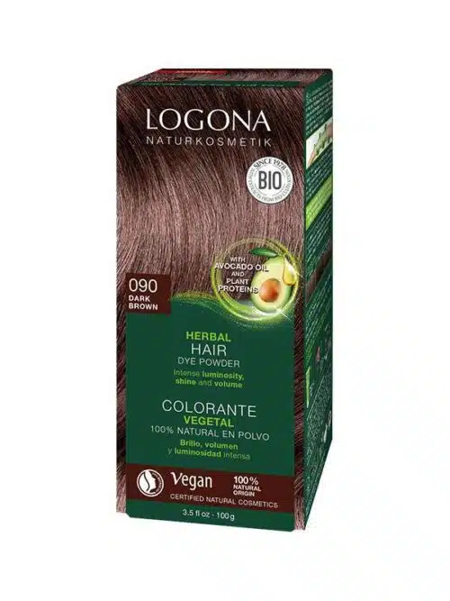 Haarkleuring 090 donkerbruin 100 gram Logona