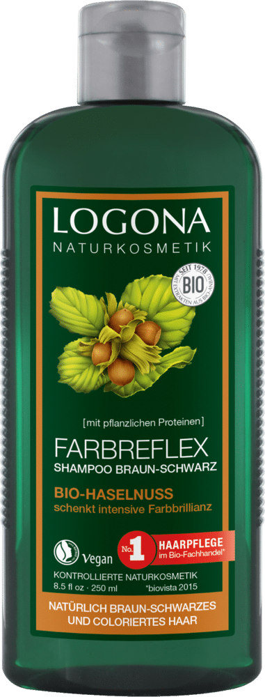 Kleurshampoo bruin zwart bio hazelnoot 250 ml Logona