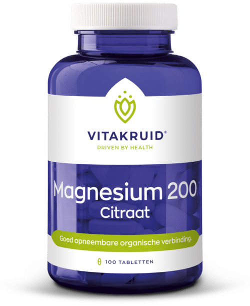 Magnesium 200 citraat 100 tabletten Vitakruid
