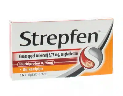 Strepfen sinaasappel suikervrij 16 zuigtabletten