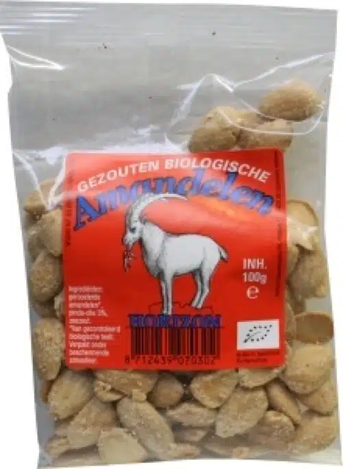 Amandelen gezouten eko 100 gr Horizon