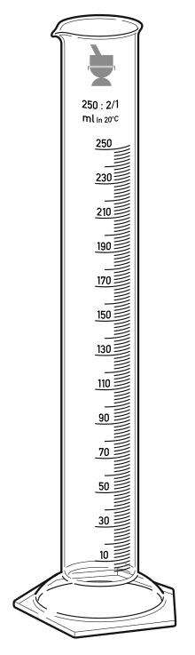 Maatcilinder glas hoog model 50ml*