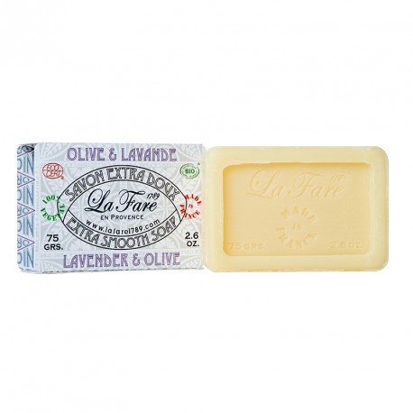 Zeep extra smooth lavendel bio 75 gram La Fare 1789