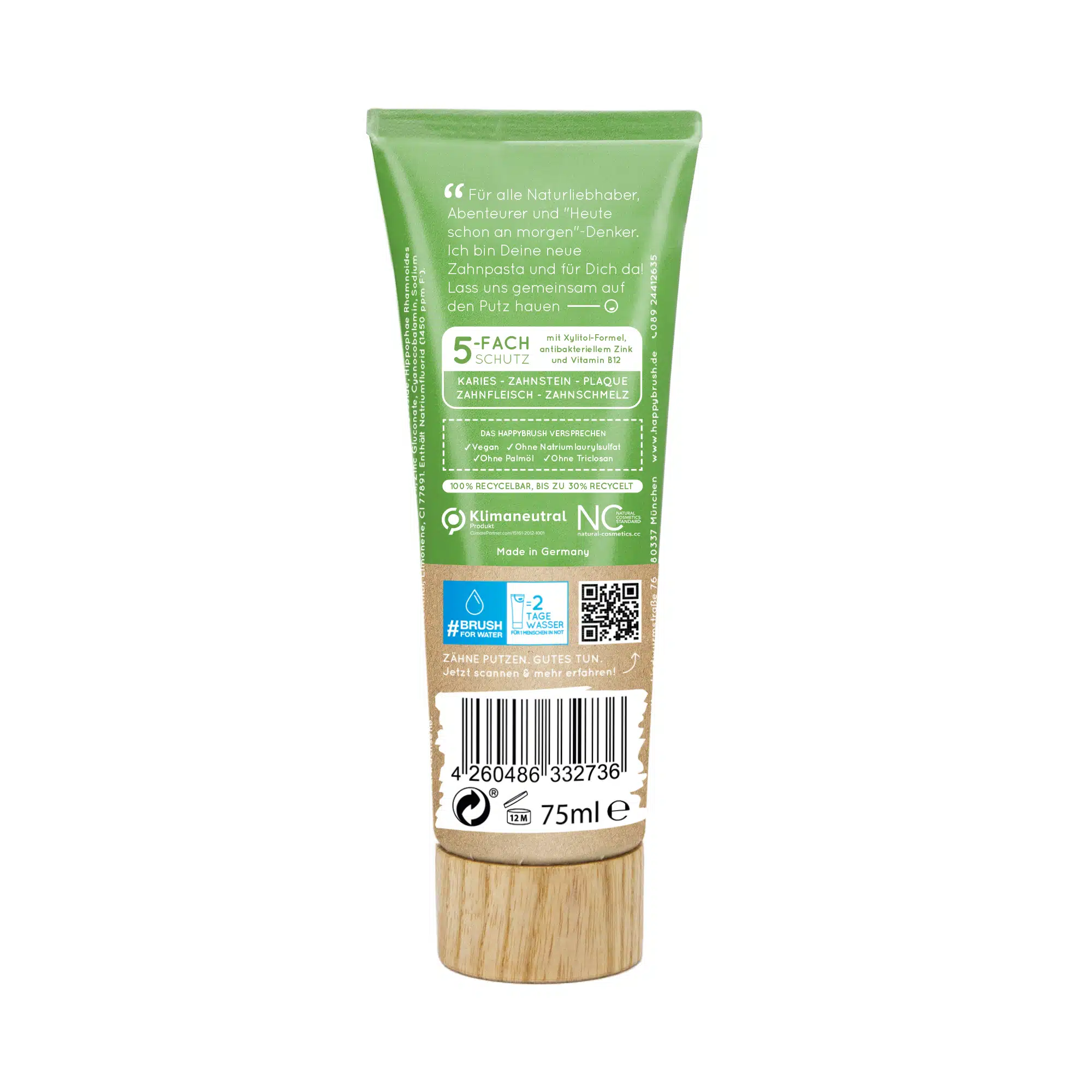 Super Vegan tandpasta 75ml HappyBrush