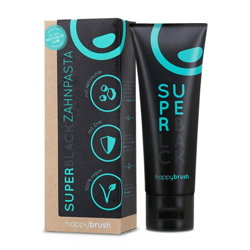 Super black tandpasta 75ml HappyBrush