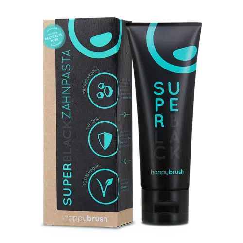 Super black tandpasta 75ml HappyBrush