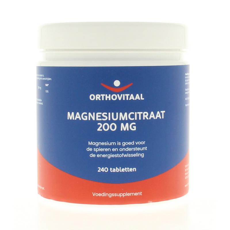 Magnesium citraat 200 mg 240 capsules Orthovitaal