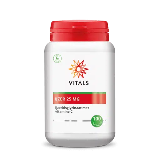 IJzer 25 mg met Vitamine C 100 capsules Vitals