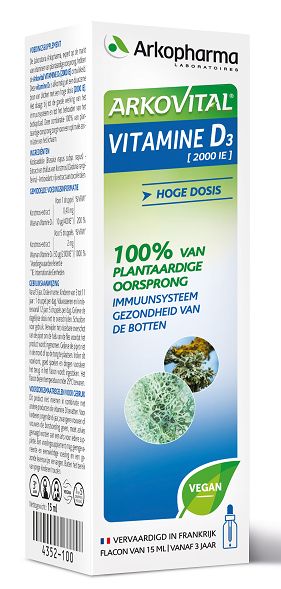 Vitamine D3 2000IE vegan LIQUID 15 ml Arkopharma