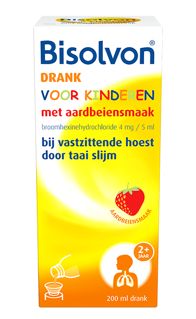Drank kind aardbei 4 mg 125 ml Bisolvon