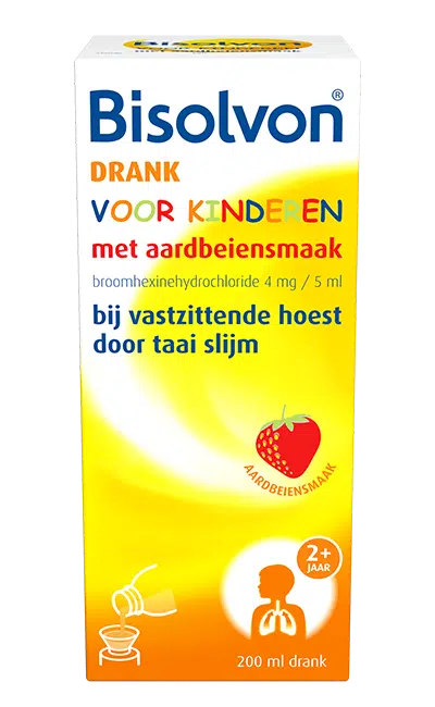 Drank kind aardbei 4 mg 125 ml Bisolvon