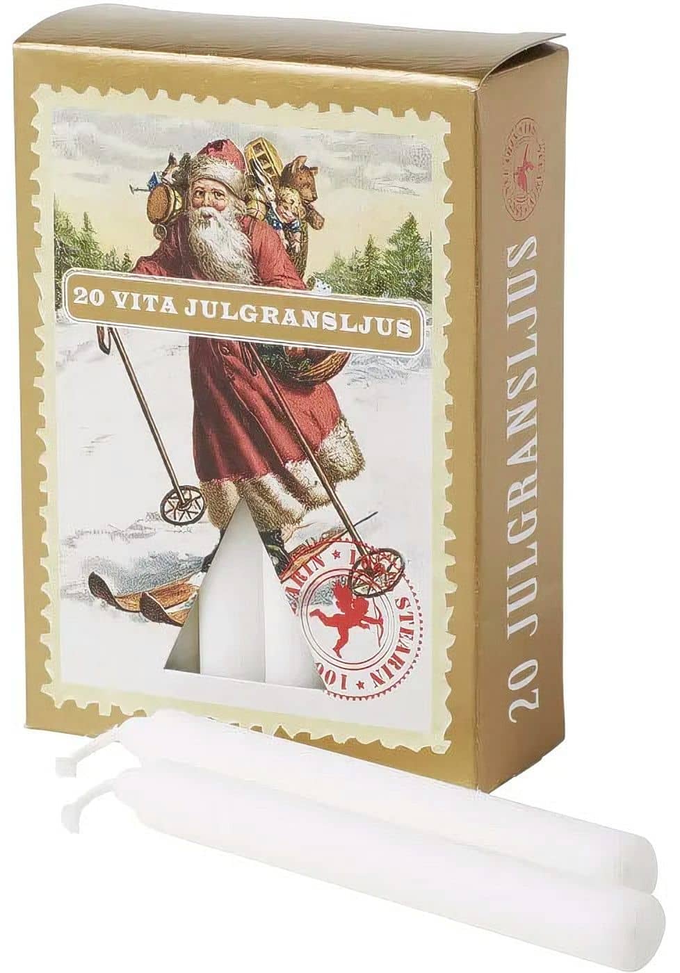 Kerstboom Kaarsen Wit 100% stearine 20 stuks 10 cm X 1,2cm 1,5 branduren Bik-Bik