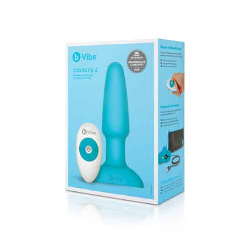 B-Vibe - Rimming Remote Control Plug 2 Blauw