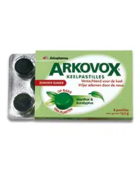 Menthol eucalyptus keelpastilles 8tb Arkovox