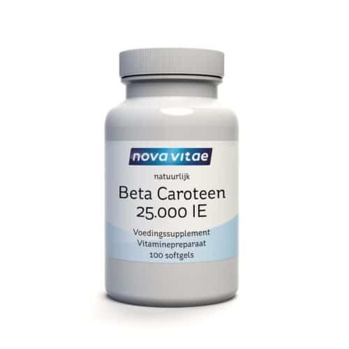 Beta caroteen 25.000IU natuurlijk 100 softgels Nova Vitae