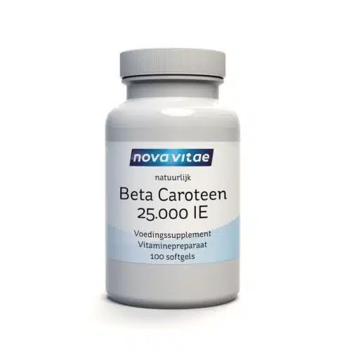 Beta caroteen 25.000IU natuurlijk 100 softgels Nova Vitae