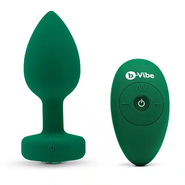 B-Vibe - Vibrerende Juwelen Plug M/L Groen