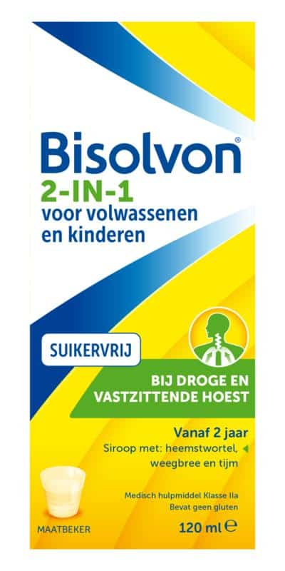 Drank 2 in 1 suikervrij 120 ml Bisolvon