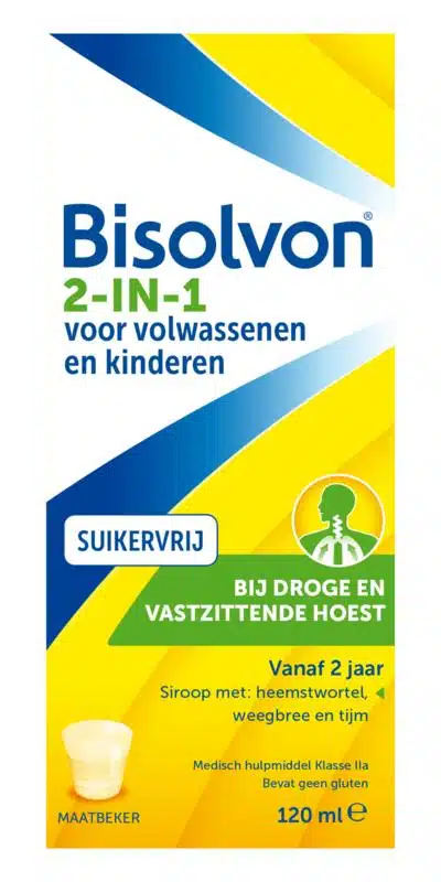 Drank 2 in 1 suikervrij 120 ml Bisolvon