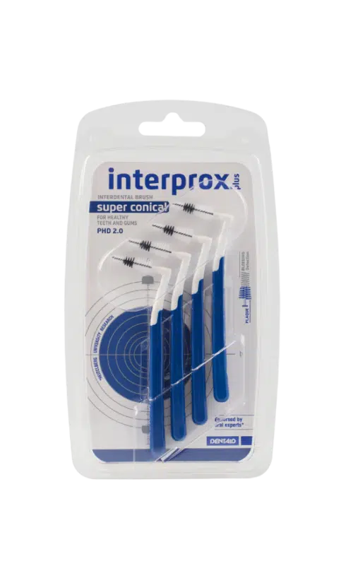 Interprox Plus ragers Super Conical donker blauw 2.0 4 stuks