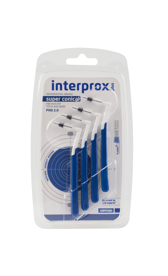 Interprox Plus ragers Super Conical donker blauw 2.0 4 stuks