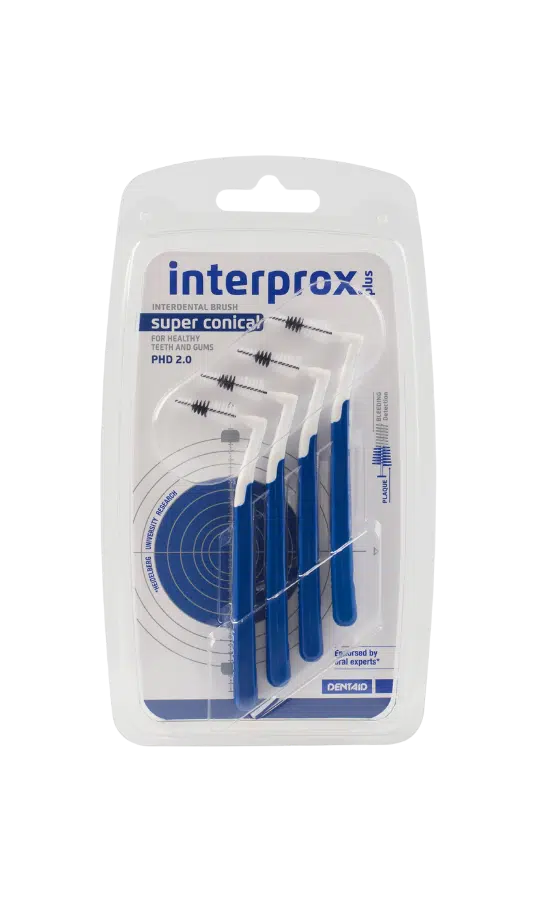 Interprox Plus ragers Super Conical donker blauw 2.0 4 stuks