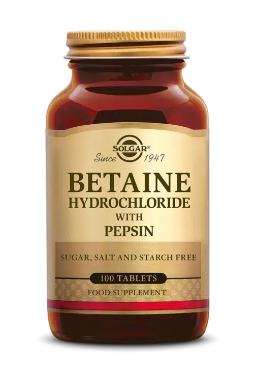 Betaine Hydrochloride with Pepsin 100 tabletten Solgar